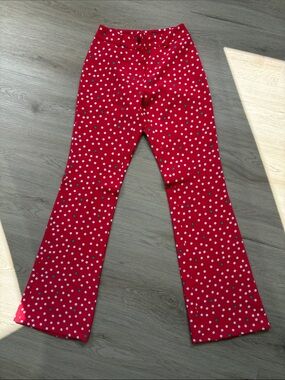 Red Polka Dot Super Fitted Flared Pants